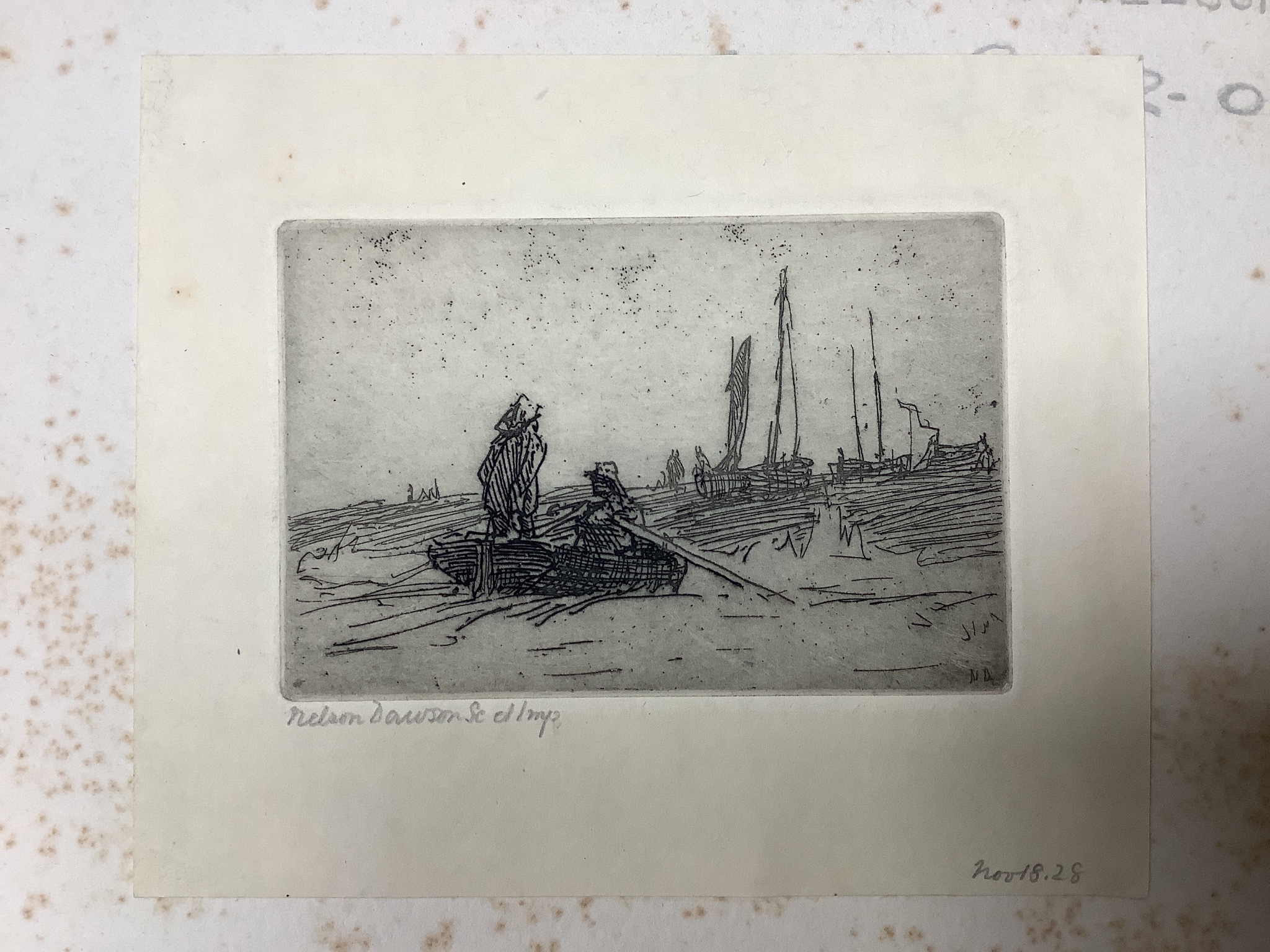 Nelson Dawson (1859-1941), 14 assorted etchings and other prints, all unframed.